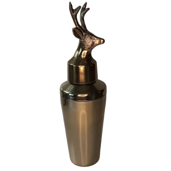 Other - Stag Deer Cocktail Shaker Goldtone Stainless Steel